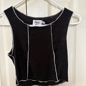 Princess Polly Black Sleeveless Top Cropped